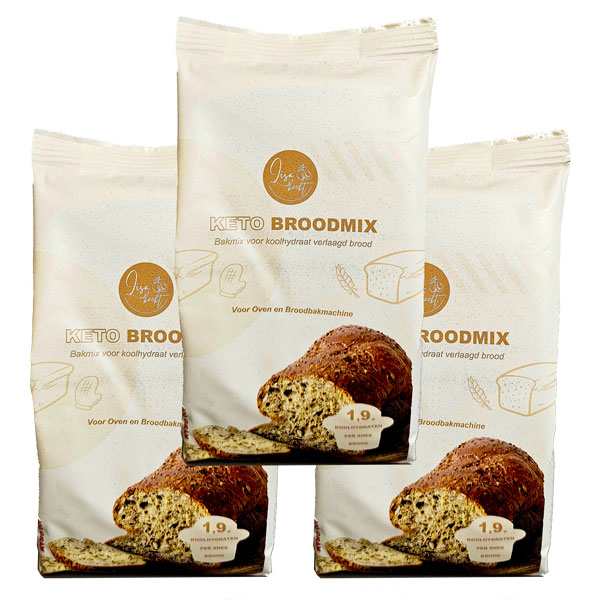 3 zakken Keto broodmix 400 gram