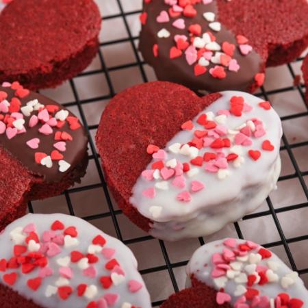 Red velvet valentijn cakejes